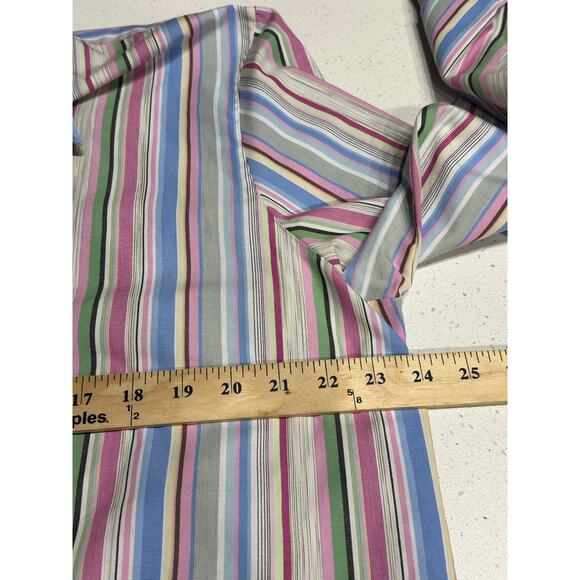 Foxcroft Shirt Button Up Wrinkle Free Long Sleeve Stripe 18 Classic Fit Casual - Picture 8 of 10